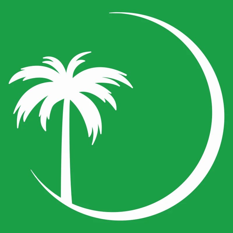 Palm tree in circle silhouette