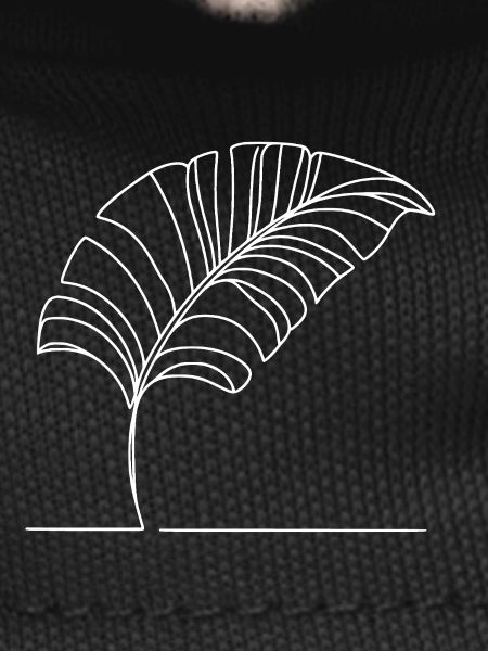 Palm Leaf Line Art White