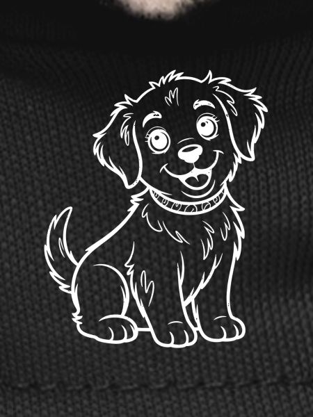 Smiling Puppy Line Drawing
