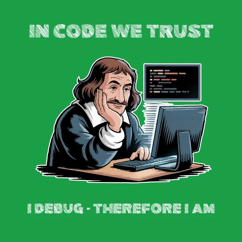 Philosopher Descartes Meme - for dark background