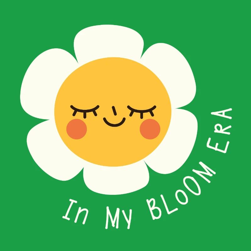 À l’ère de ma floraison – Expression fleurie de dessin animé plate