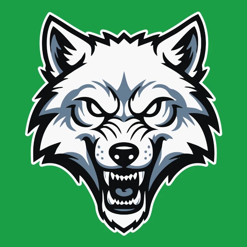 Wild Arctic White Wolf Maskottchen-Maskottchen-Logo
