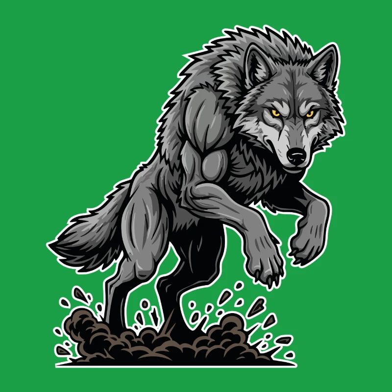 Werwolf Mighty Racing Maskottchen Wolf