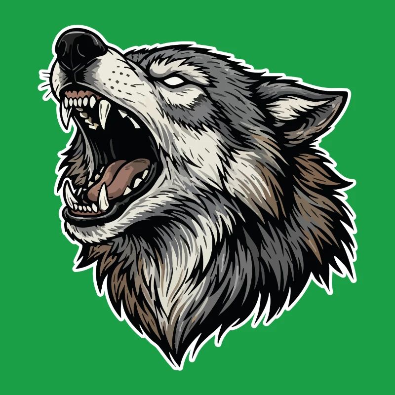 Wild Wolf Howling Alpha Wolf Mascot