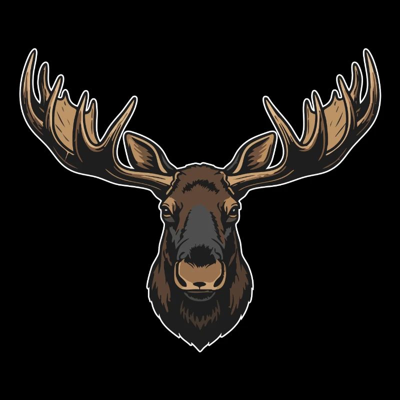 Majestic Elk Forest Logo Mascot Moose