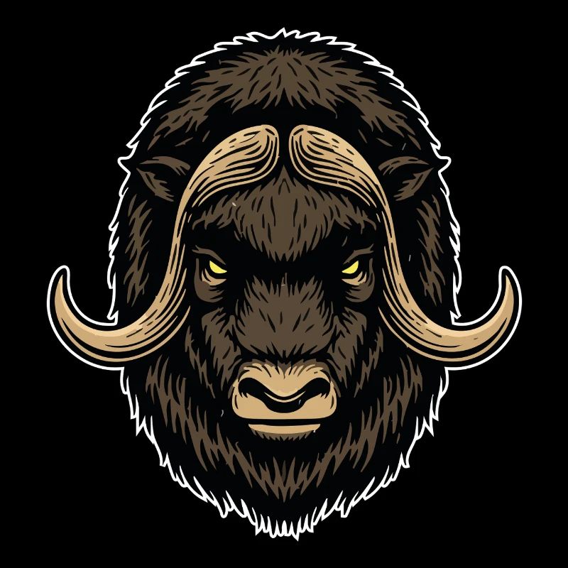 Arktische Moschusochse Wildmaskottchen-Logo