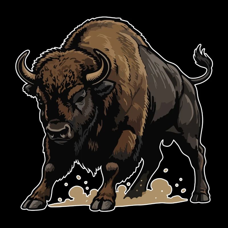 Wild Bison Charge Maskottchen Buffalo