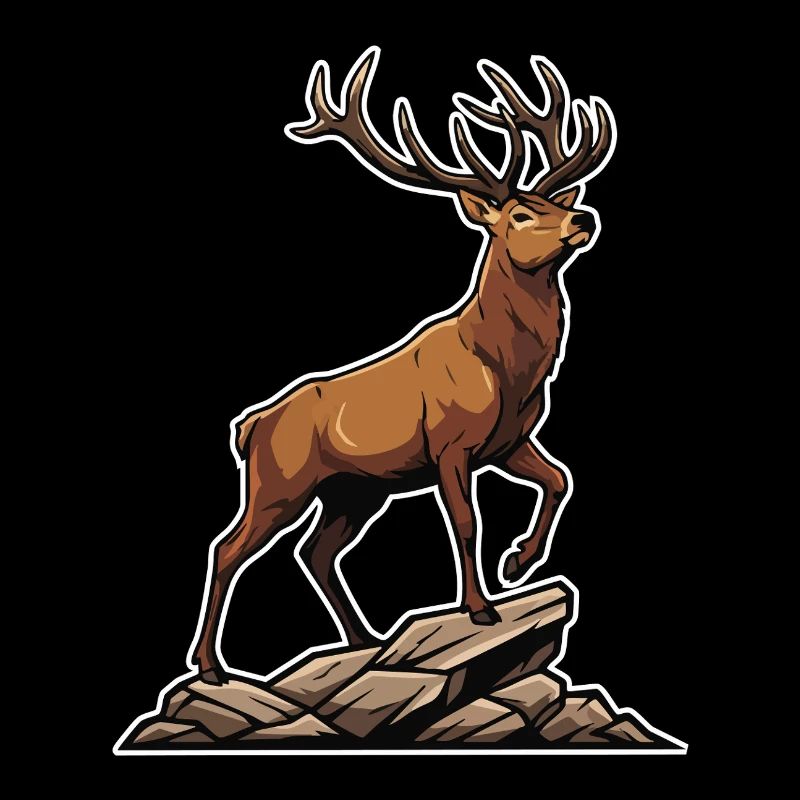 Majestätischer Hirschwald-Logo Maskottchenhirsch