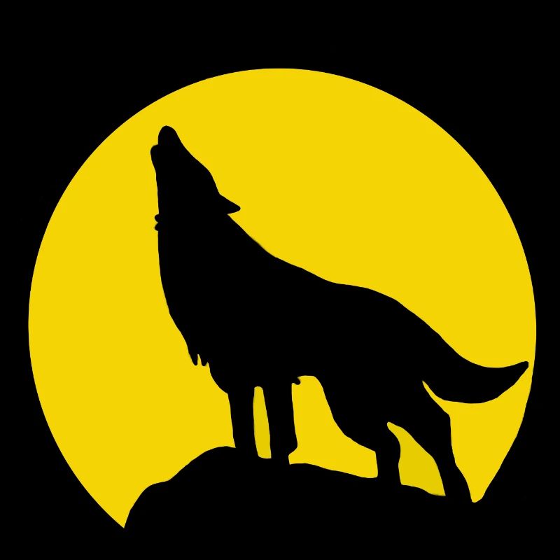 Moon Silhouette Wolf Howl