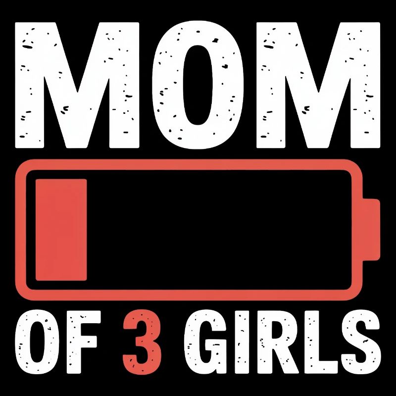 Mama von 3 Mädchen Batterie-Logo