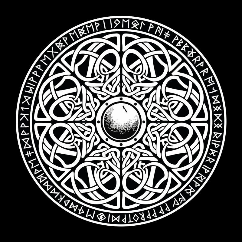 Vegvísir Compass Rune Wikinger-Nordisches Maskottchen