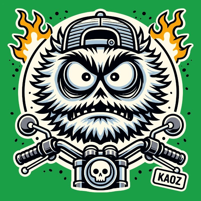 Biker Monster with Flame Engine
