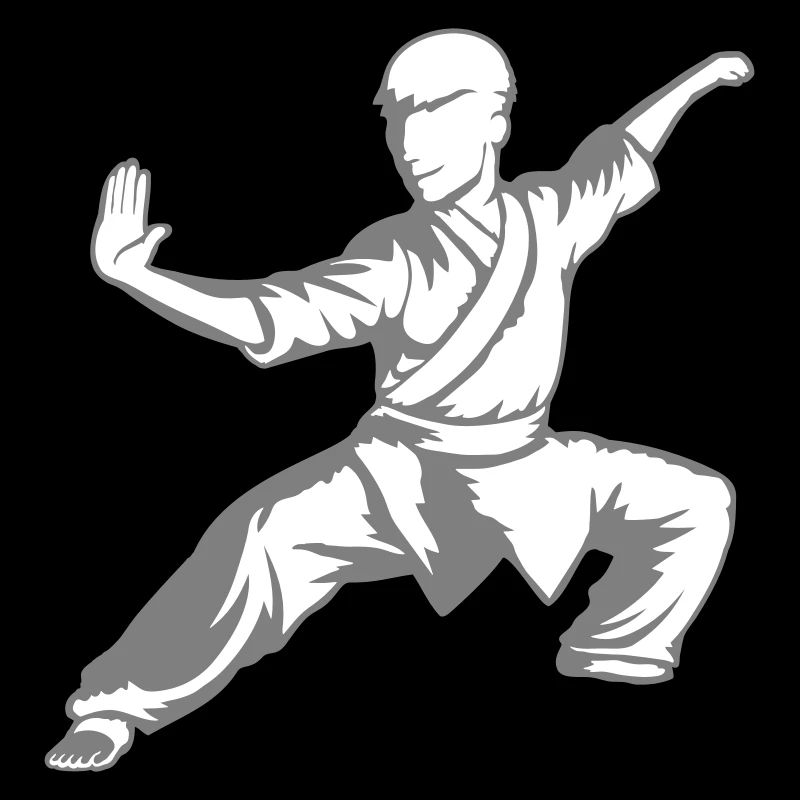 Attaque en posture d’action d’arts martiaux de combattant de kung-fu