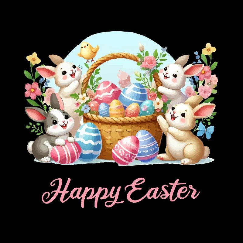 Easter Bunny Basket Spring Joy