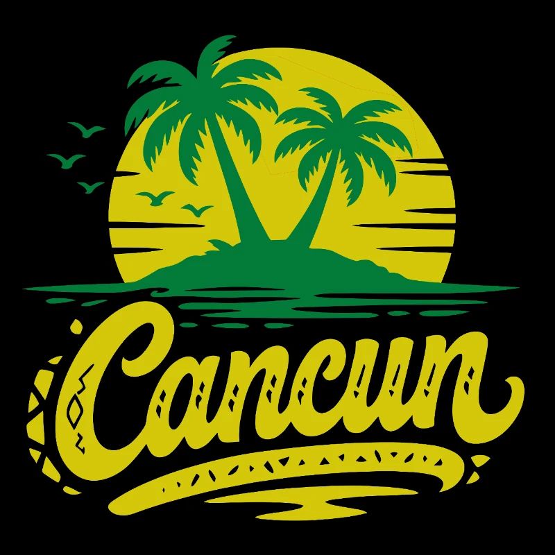 Cancun Retro Palm Trees Holiday Souvenir