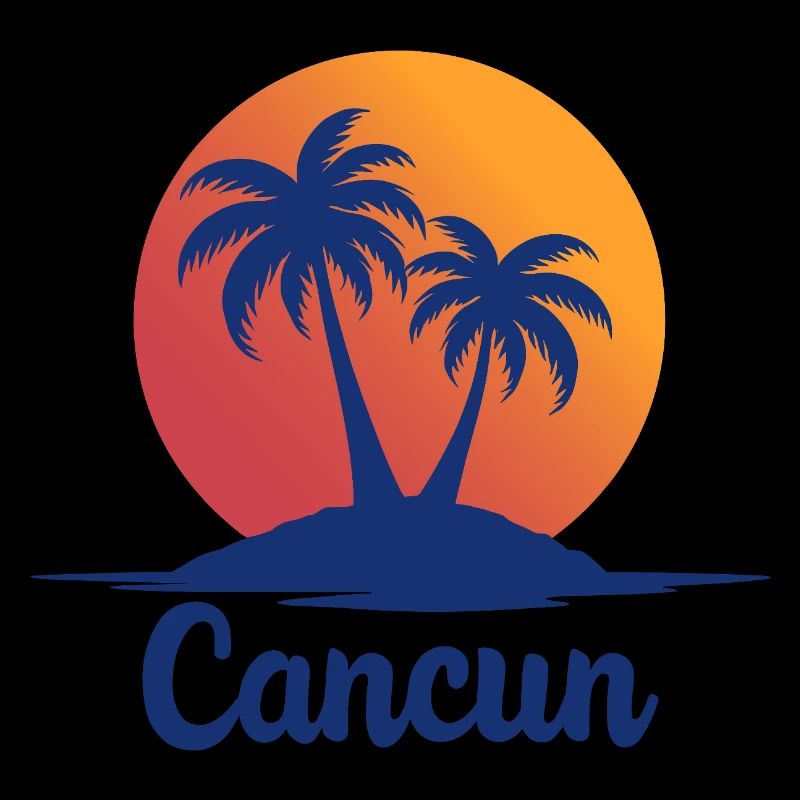 Cancun Retro Palm Trees Holiday Souvenir