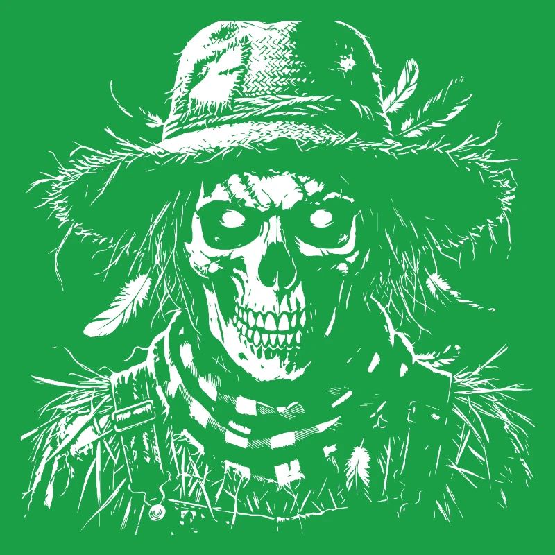 Skeleton with straw hat