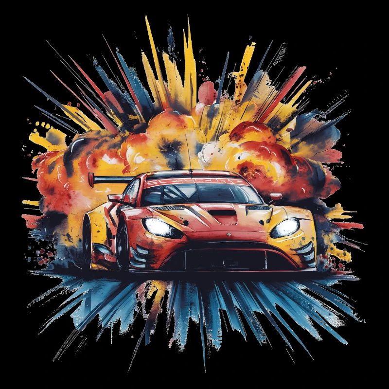 Gravure de peinture de voitures de course sportives plus rapides