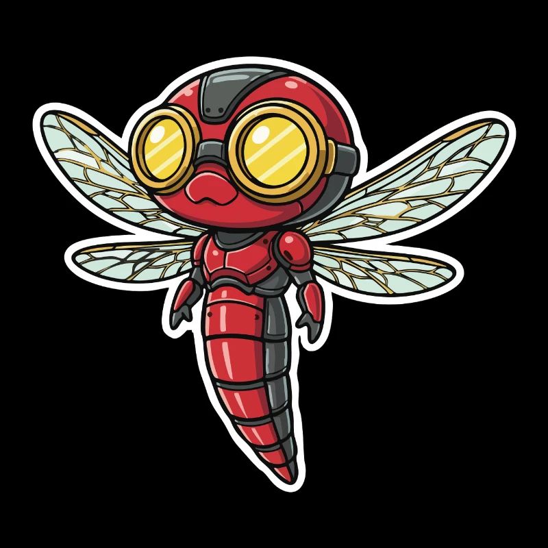 Dragonfly Steampunk Scout Rot und Gold