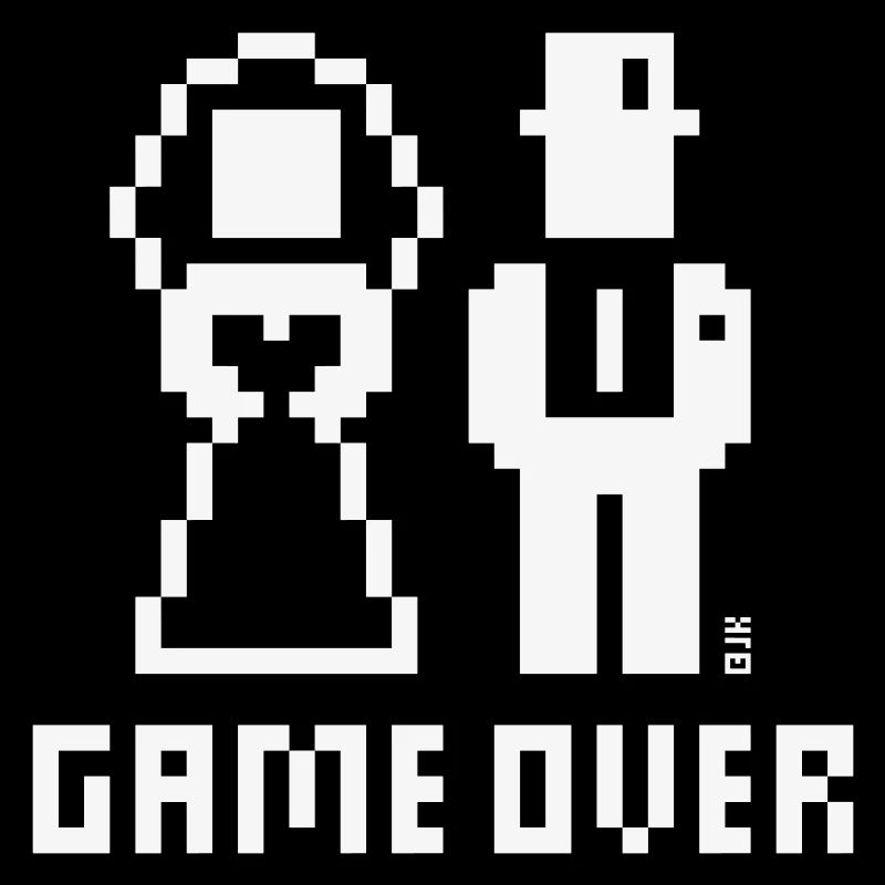 Game Over (Hochzeit JGA Brautpaar Pixel / Bold W)