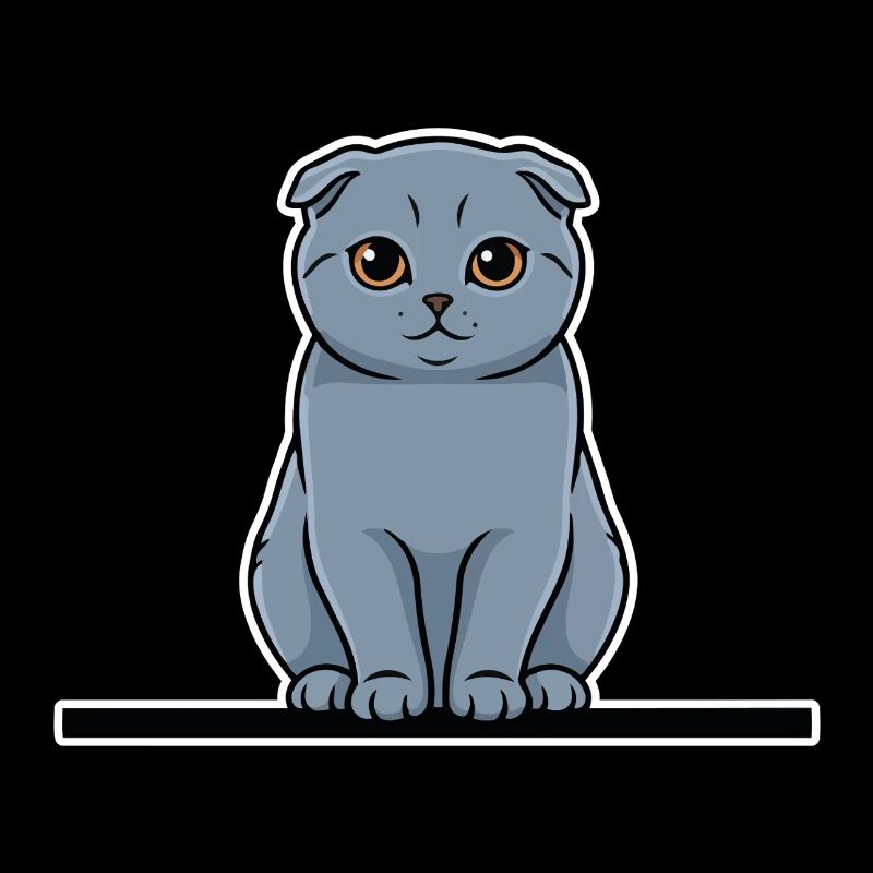 Scottish Fold Cat Grey-Amber Eyes Porträt