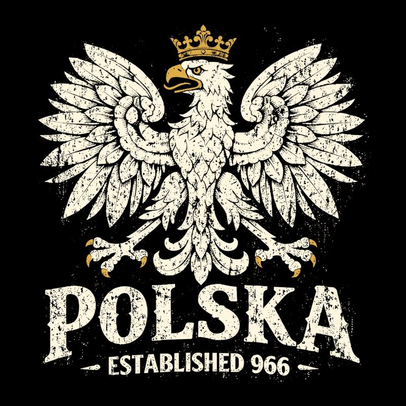Polska Established 966 – Vintage Eagle with Crown