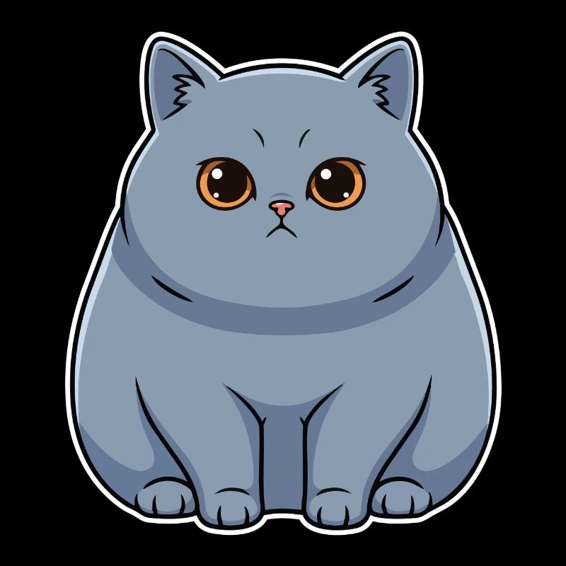 Chat British Shorthair Bleu Portrait Rond Mignon