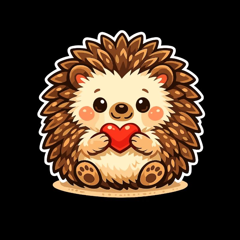 Cuddly hedgehog with heart