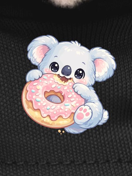 Cuddly koala with donut
