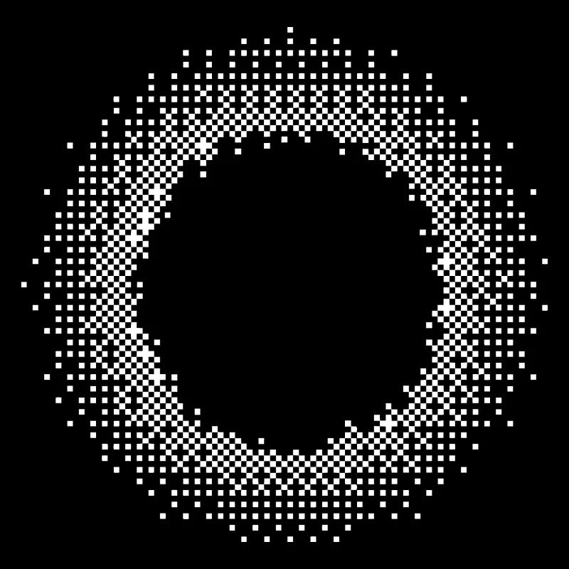 T-Shirt mit pixeliertem Kreisdesign