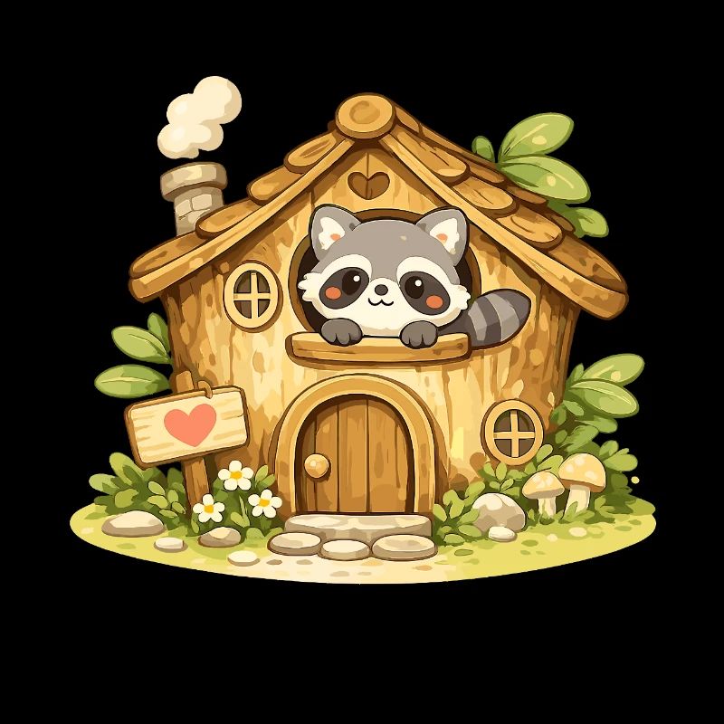 Cuddly Waldhaus Raccoon