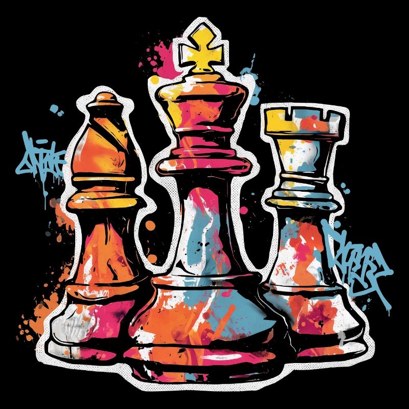 Schach Graffiti Figuren Design für Männer Geschenk