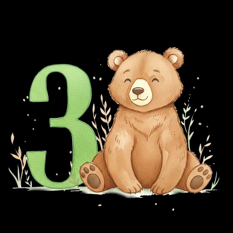 Petit Ours avec le Numéro Trois
