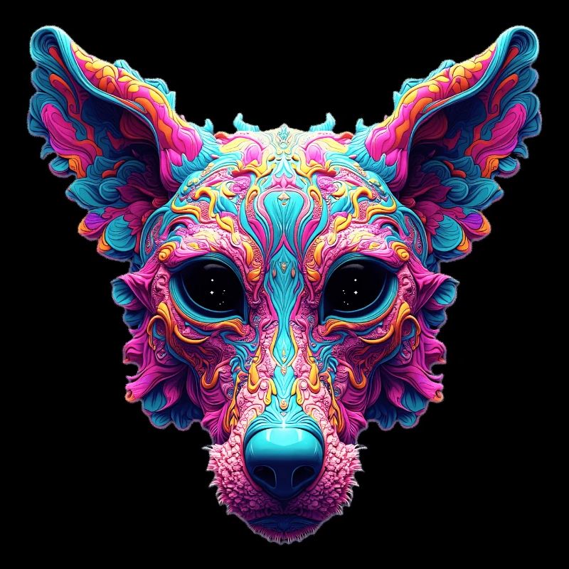 Psychedelischer bester Freund – Hundedesign-T-Shirt