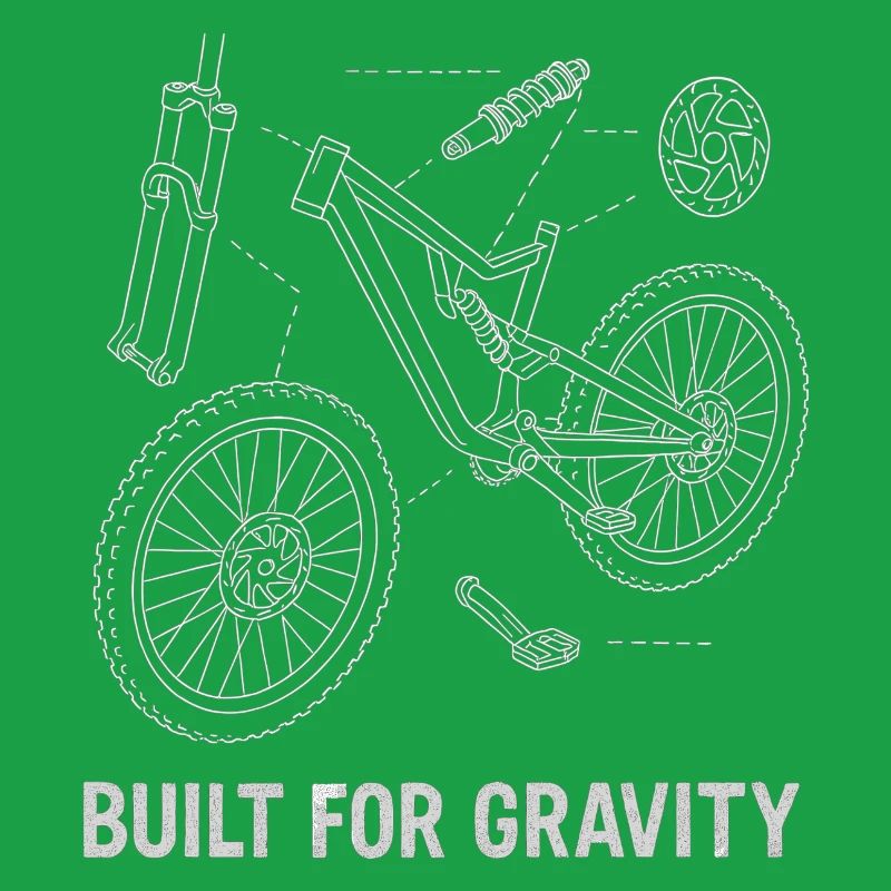 Built for Gravity: DH-Bike Exploded Drawing