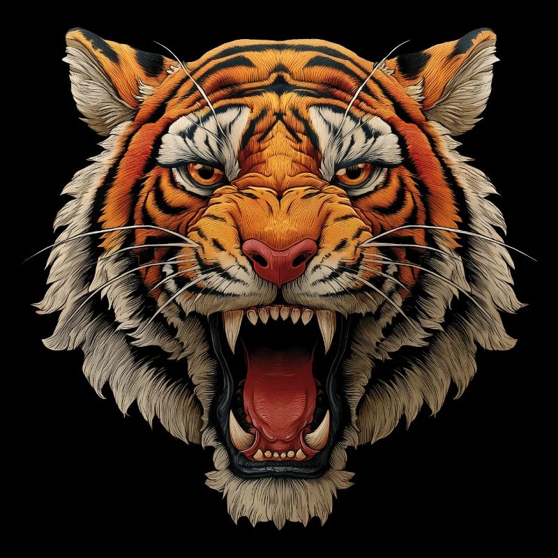 Tiger Head Roaring