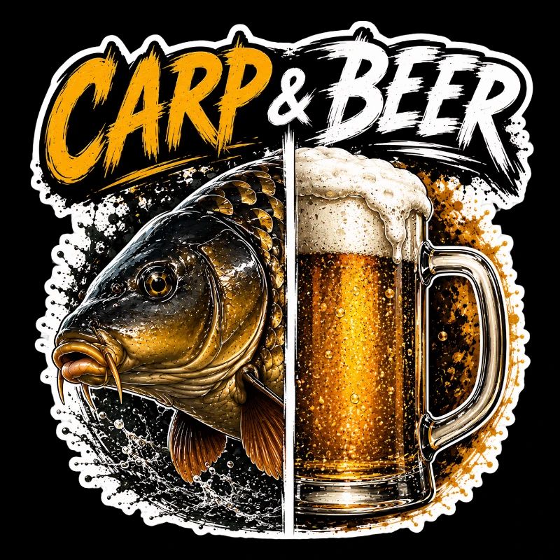 Karpfen- und Bier-lustiges Angeldesign