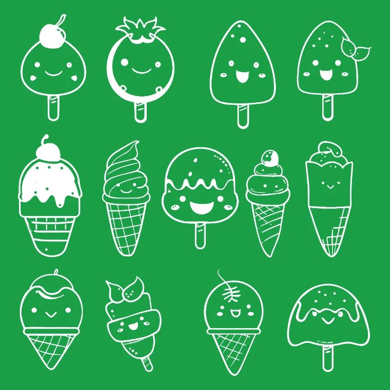 Eiscreme Sorten Comic Look