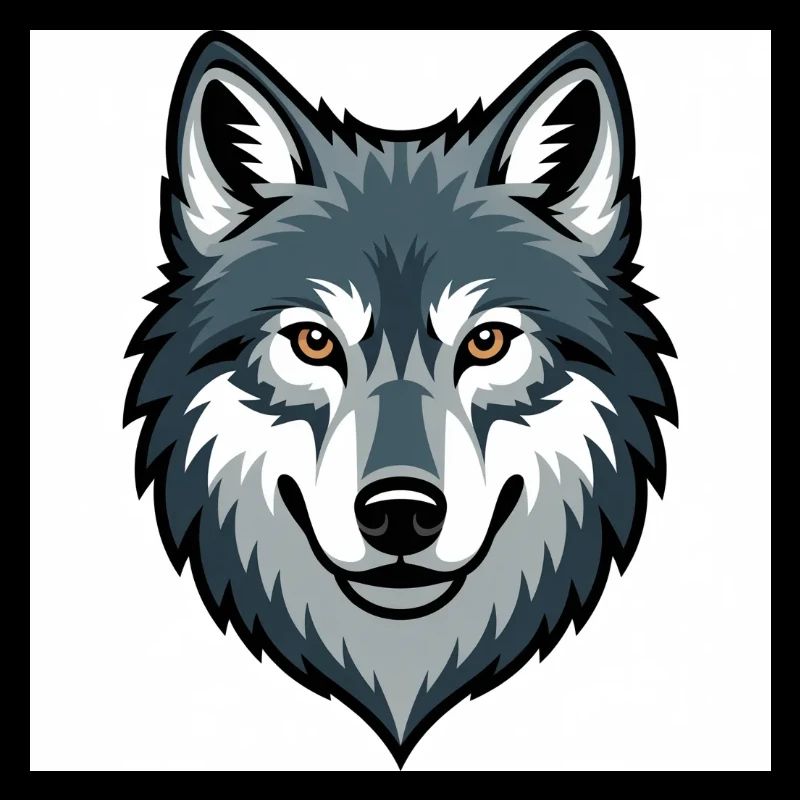 Wolfskopf – stilisierte Illustration