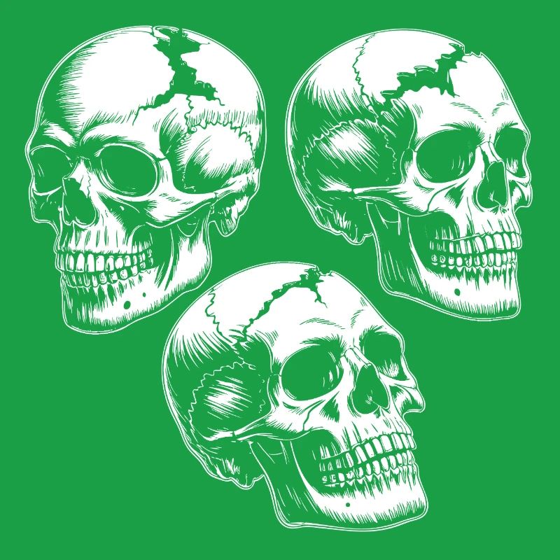Three Skull Silhouettes