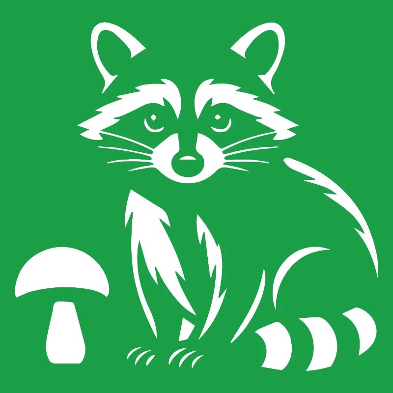 Raton laveur mignon avec un animal de forêt champignonnant