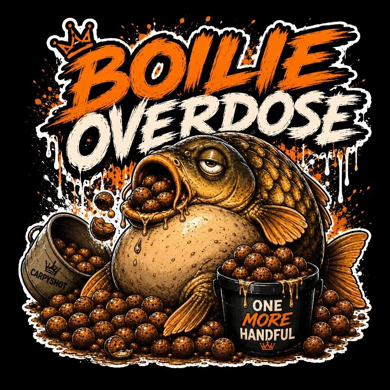 Conception drôle de pêche à la carpe par overdose de Boilie