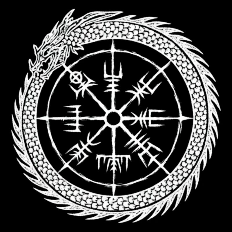 Vegvisir Midgardschlange - Wikinger Kompass