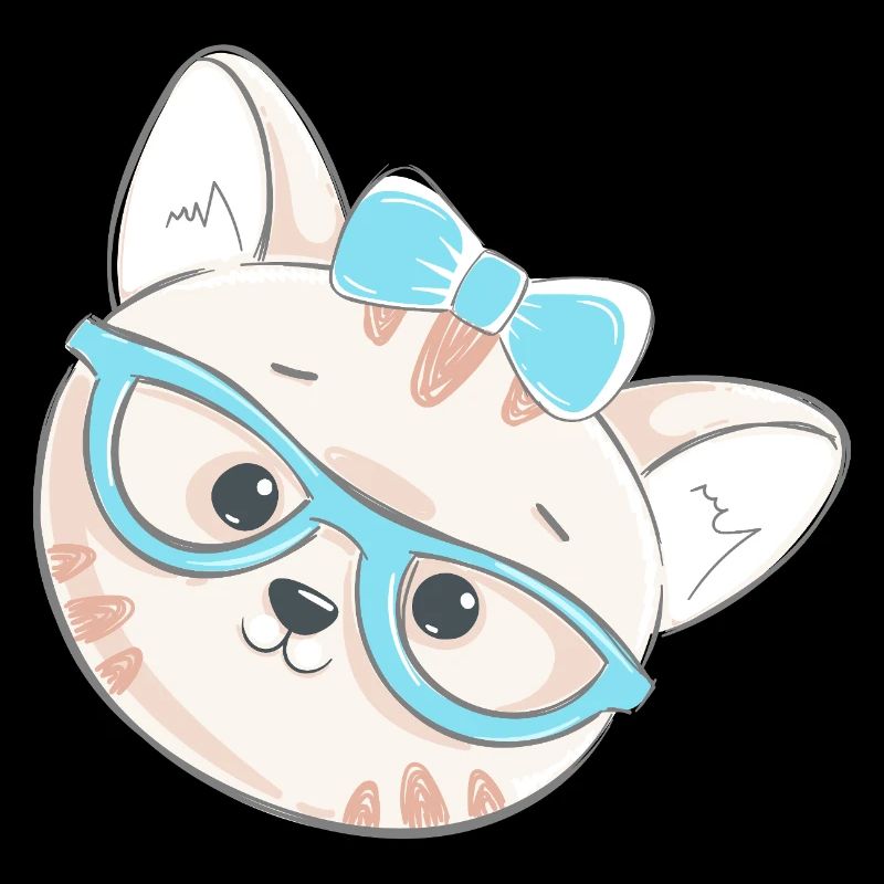 Süßes Nerd-Kätzchen mit Brille & Schleife