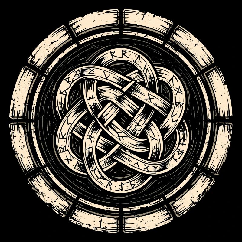Norse Runes Shield Patch | Viking Crest