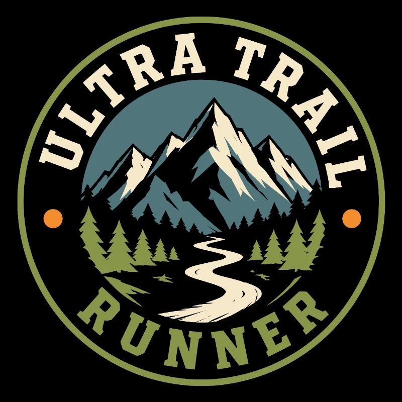 Ultra Trail Runner Scenic Mountain Badge