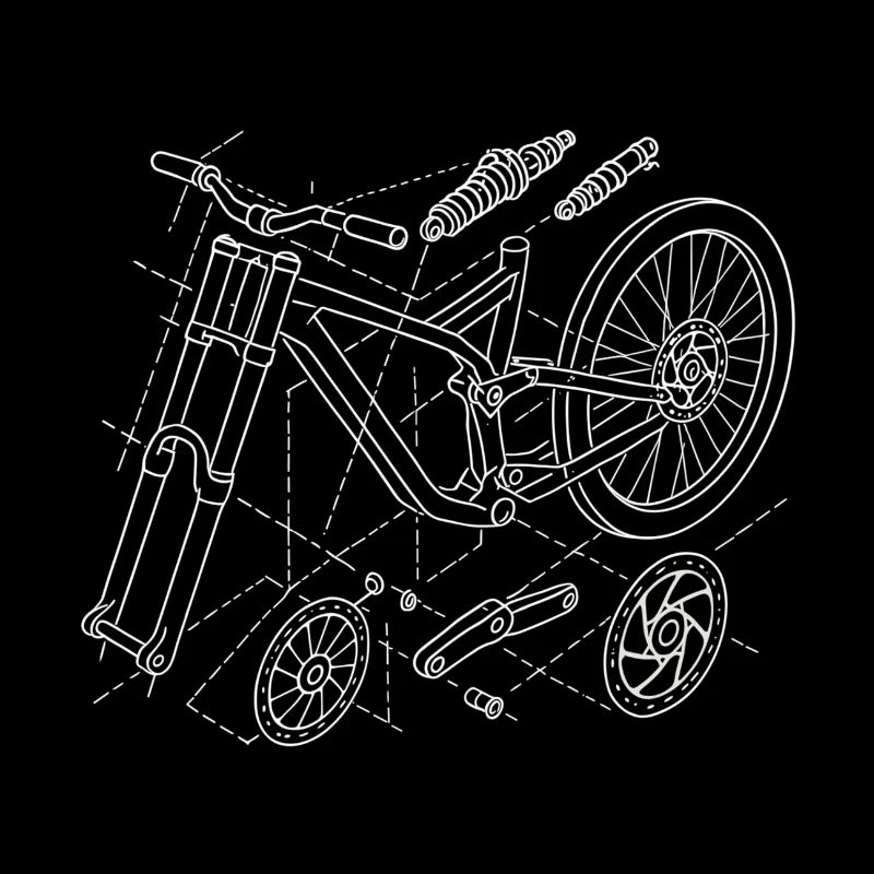 MTB Downhill Geometry Exploded View