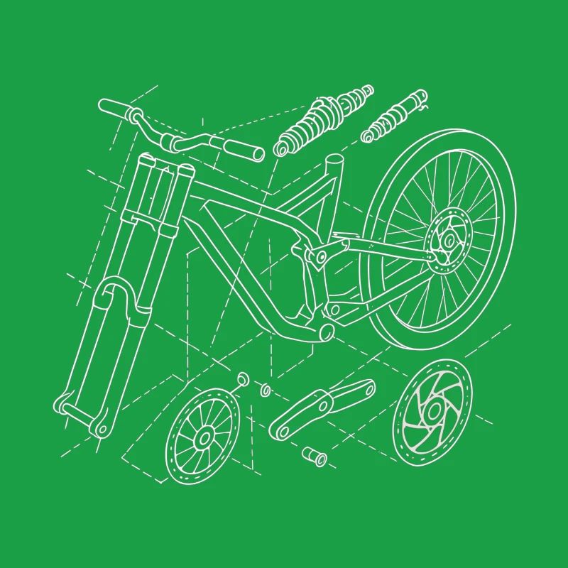 MTB Downhill Geometry Exploded View