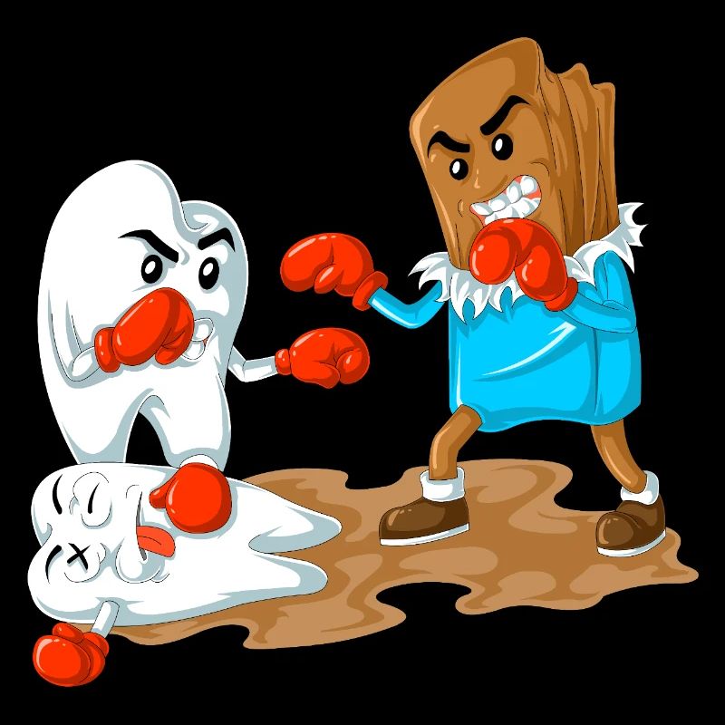 Chocolate Vs Tooth Boxing Funny Dentist Gift