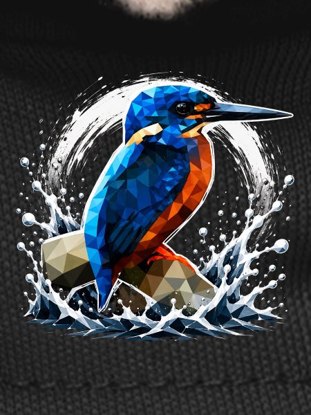 Low Poly Kingfisher Bird Design